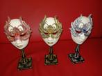 Set van 3 Venetians masker op standaard (Xenos jaar 2000), Verzamelen, Beelden en Beeldjes, Verzenden, Nieuw, Dier