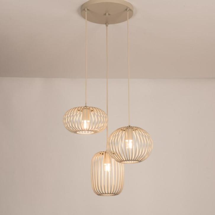 hanglamp beige zand tafel eettafel hal japandi lamp 45cm, Huis en Inrichting, Lampen | Hanglampen, Nieuw, Minder dan 50 cm, Ophalen of Verzenden