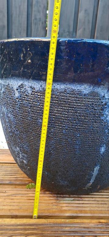 Blauwe keramische bloempot - Nieuw beschikbaar voor biedingen