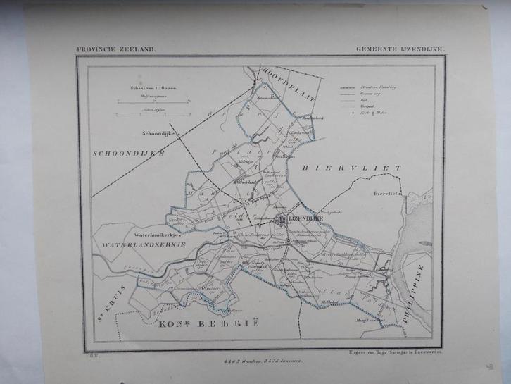 31 / Ijzendijke Biervliet Waterlandkerkje Oudeland J. Kuyper, Antiek en Kunst, Kunst | Litho's en Zeefdrukken, Ophalen of Verzenden