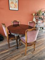 Antieke set tafel en 4 stoelen, Huis en Inrichting, Complete eetkamers, Ophalen, Gebruikt