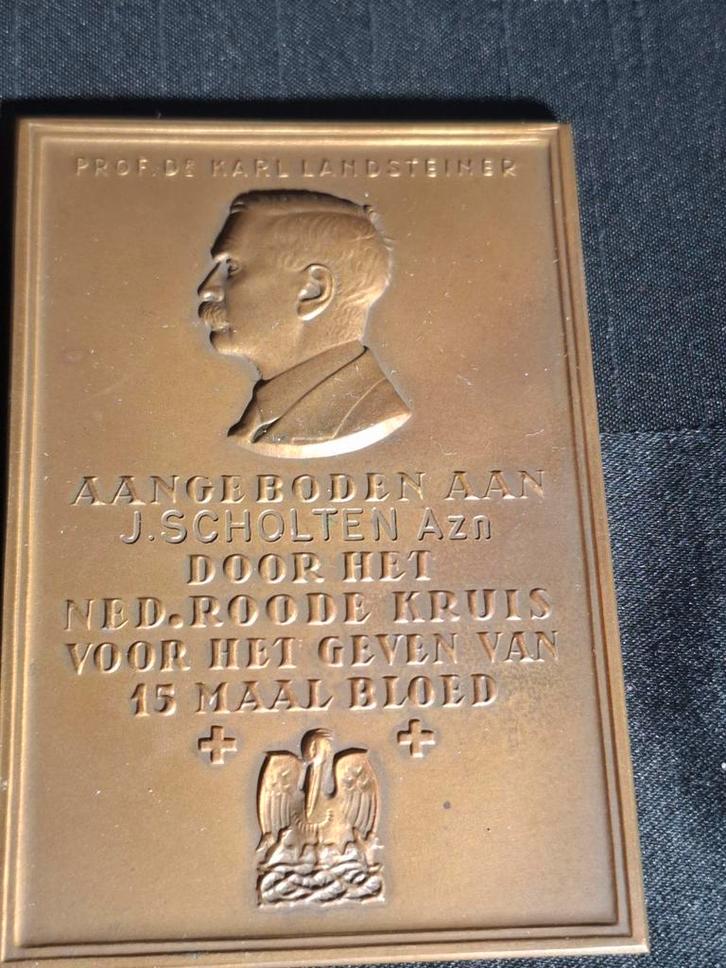 Bronzen penning Nederlands rode kruis., Postzegels en Munten, Penningen en Medailles, Brons, Ophalen of Verzenden