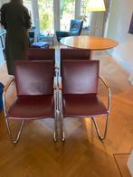 4 Leolux Freyr(?) eetkamer stoelen leer, Ophalen, Zo goed als nieuw, Leer, Vier