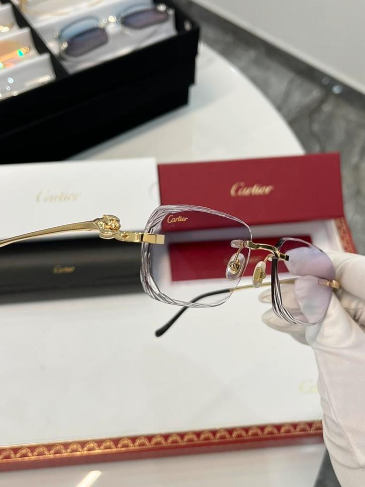 Cartier Panthère 3D Dorée, Sieraden, Tassen en Uiterlijk, Zonnebrillen en Brillen | Heren, Zo goed als nieuw, Bril, Overige merken
