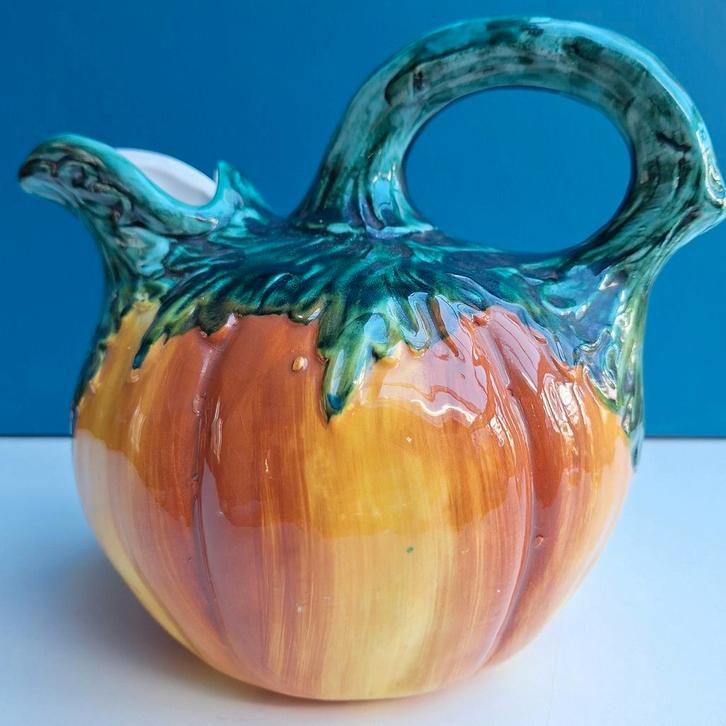 Vintage aardewerk waterkan, pompoen, Antiek en Kunst, Antiek | Keramiek en Aardewerk, Ophalen of Verzenden