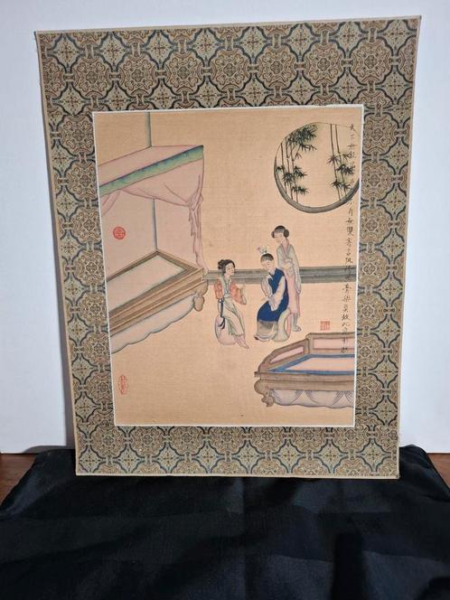 Chinese prent op zijde., Antiek en Kunst, Kunst | Niet-Westerse kunst, Ophalen of Verzenden