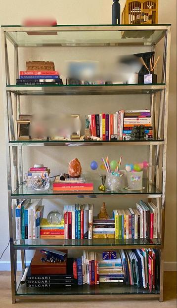 Moderne Boekenkast Glas & Metaal beschikbaar voor biedingen