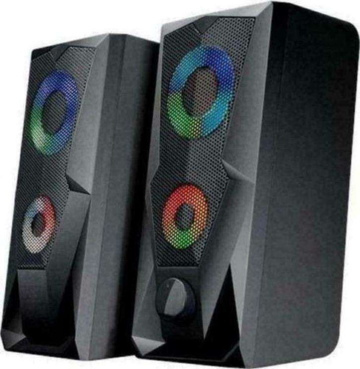 Gaming Boxen Speakers met LED 7 Kleuren LED Usb aansluiting, Computers en Software, Pc speakers, Nieuw, Audiokanaal 2.0, Ophalen