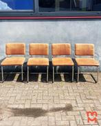 Bruin leren buisframe stoelen (4 stuks), Gebruikt, Bruin, Vintage, ?