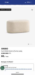 Ysk Poef OREBO 84x45 off-white teddy, Huis en Inrichting, Ophalen, Zo goed als nieuw, Rond, Minder dan 50 cm