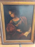 Klassiek antiek Schilderij Vrouw met boek, Antiek en Kunst, Kunst | Schilderijen | Klassiek, Ophalen