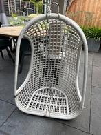 Witte Rotan Hangstoel, Ophalen, Gebruikt, Wit, Riet of Rotan