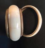 Vintage set 2 armbanden massief messing en botten etnische, Sieraden, Tassen en Uiterlijk, Antieke sieraden, Verzenden, Overige materialen