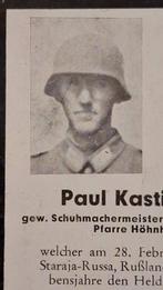 WO2 Duits - Bidprent Sterbebild WH met Stahlhelm, Ophalen of Verzenden, Landmacht, Duitsland, Foto of Poster