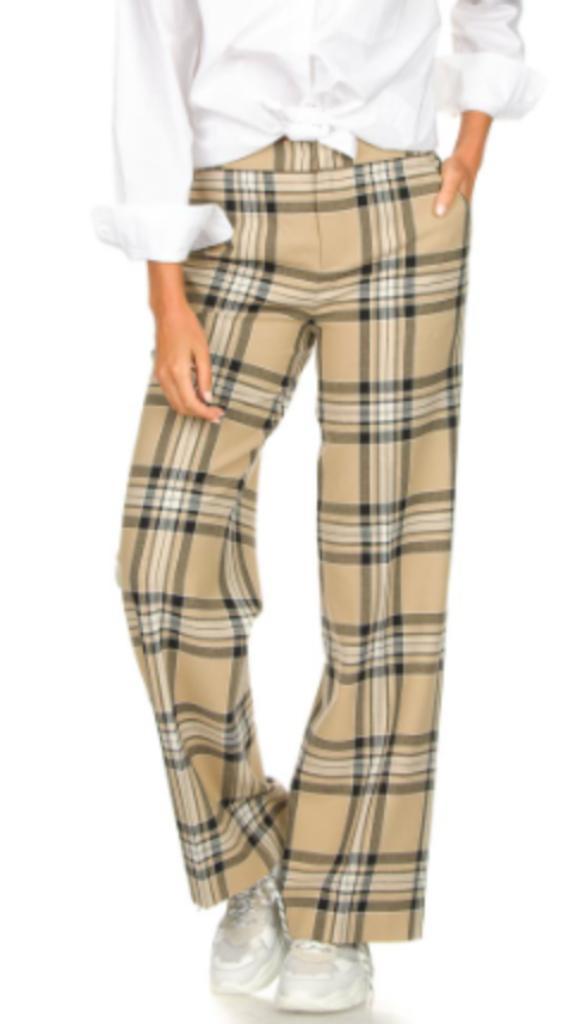 Licht beige Geruite wijde broek van Set maat 40, Kleding | Dames, Broeken en Pantalons, Zo goed als nieuw, Maat 38/40 (M), Beige