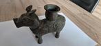 Chinees bronzen beeld - vintage olielamp kaarshouder, Ophalen of Verzenden, Brons