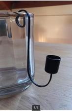 Zwart metalen hangkandelaar kandelaar met vaas @DOC61, Huis en Inrichting, Ophalen, Zwart, Nieuw, Metaal