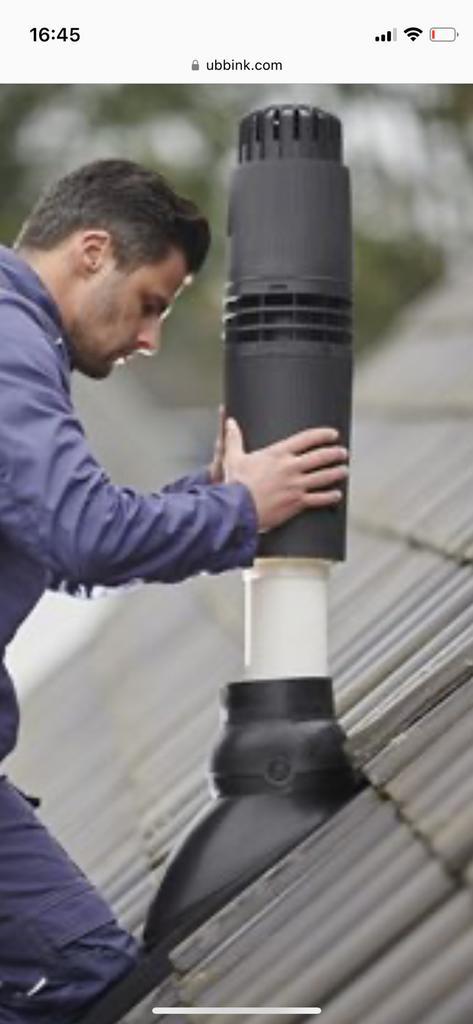 Ubbink Rolux CV Dakdoorvoer Hellend Dak Lood, Doe-het-zelf en Verbouw, Buizen en Afvoer, Gebruikt, Afvoer, Pvc, Minder dan 2 meter