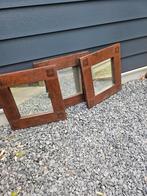 Drie vierkante spiegels met houten frame, Ophalen, Minder dan 50 cm, Gebruikt, Vierkant