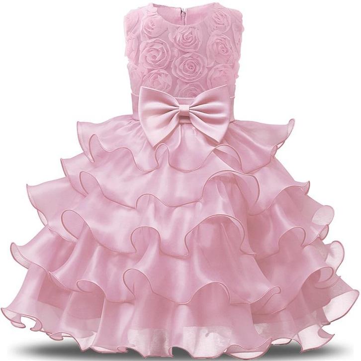 Roze meisjes bloemen jurk prinsessenjurk prinsessen jurkje, Kinderen en Baby's, Carnavalskleding en Verkleedspullen, Nieuw, Meisje