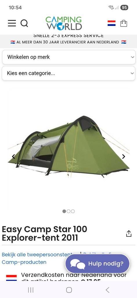 Easy Camp Tent, Caravans en Kamperen, Tenten, tot en met 2, Ophalen of Verzenden