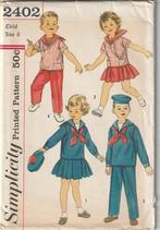 Vintage jaren 50 Simplicity naaipatroon matrozenpak maat 4-6, Hobby en Vrije tijd, Kledingpatronen, Overige merken, Kind, Ophalen of Verzenden