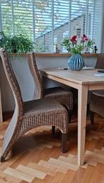 4 Eetkamer stoelen, Ophalen, Riet of Rotan, Gebruikt, Bruin