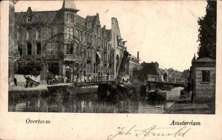 Amsterdam- Overtoom, Verzamelen, Ansichtkaarten | Nederland, Gelopen, Noord-Holland, Voor 1920, Ophalen of Verzenden
