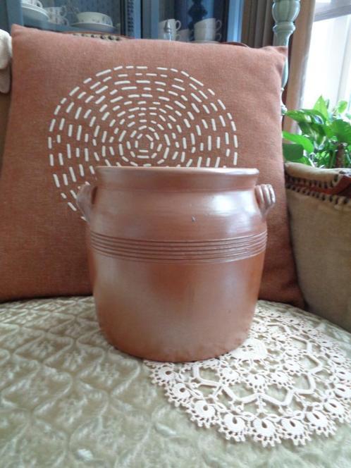 Brocante Grote Gresspot met Oortjes   ** Mimosa **, Antiek en Kunst, Antiek | Keukenbenodigdheden, Ophalen of Verzenden