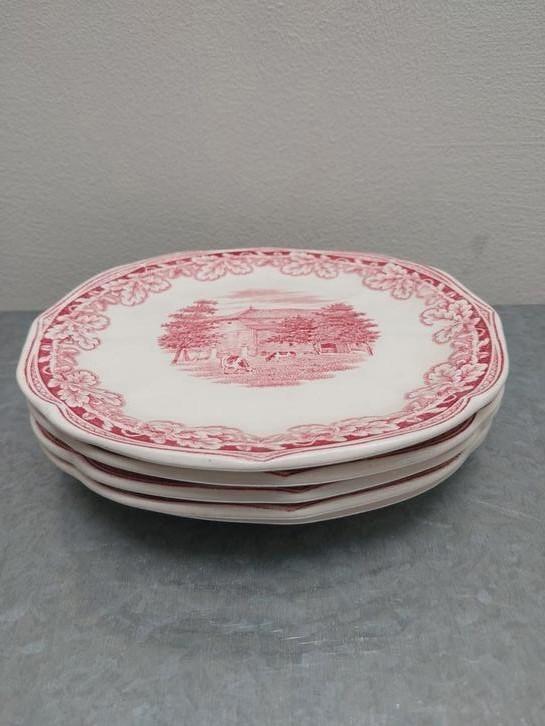 Set van 5 gebaksbordjes Boerenhoeve Ceramique Maestricht, Antiek en Kunst, Antiek | Servies los, Ophalen of Verzenden