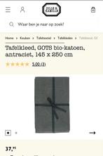 Grijs Dille en Kamille tafelkleed met 8 servetten, Ophalen of Verzenden, Zo goed als nieuw, Rechthoek