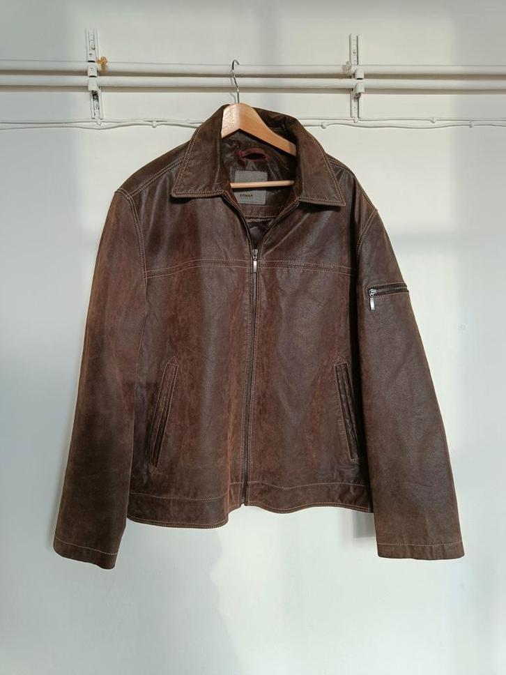 Donar vintage leren jas maat L XL bruin, Kleding | Dames, Jassen | Zomer, Zo goed als nieuw, Maat 46/48 (XL) of groter, Bruin