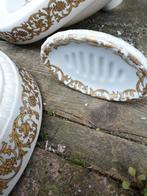 Kleine wastafel, groot fonteintje prachtig goudkleurig decor, Antiek en Kunst, Ophalen