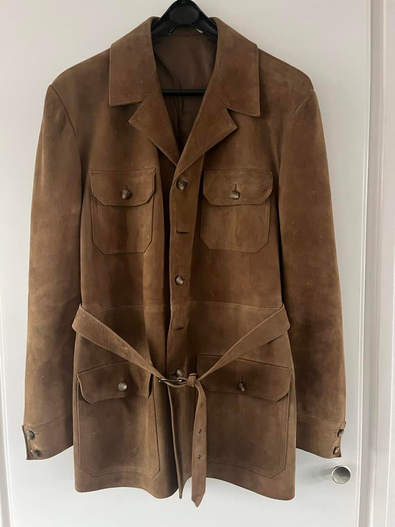 Vintage Suède Jas, Heren, Maat 54., Ophalen of Verzenden, Heren