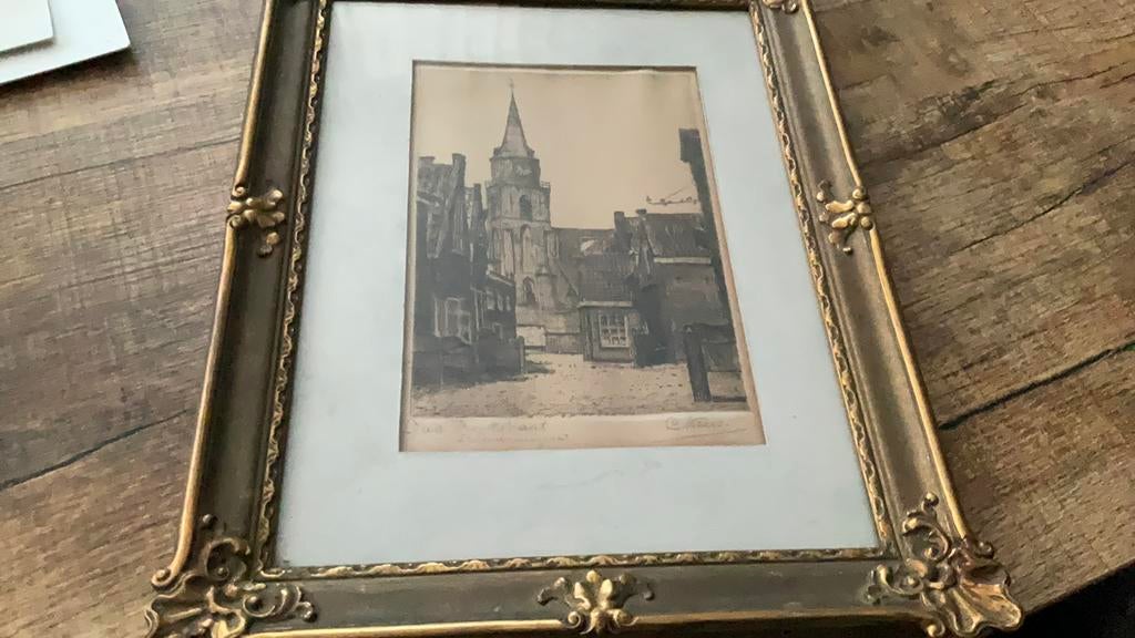 Tekening van Scheveningen, Antiek en Kunst, Kunst | Etsen en Gravures, Ophalen of Verzenden