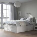 Gratis IKEA Brimnes bed 160x200 met lattenbodem, Huis en Inrichting, Slaapkamer | Bedden, Ophalen, Gebruikt, Wit, Tweepersoons