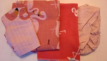 Beddengoed baby-/ peuterbed. Roze Flamingo beschikbaar voor biedingen