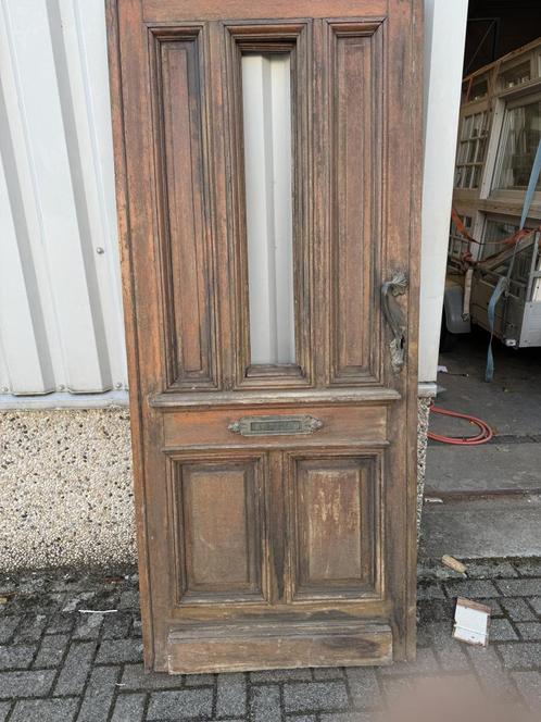 Prachtige massieve eiken voordeur 89,5 x 208, Doe-het-zelf en Verbouw, Deuren en Horren, Gebruikt, Buitendeur, 200 tot 215 cm