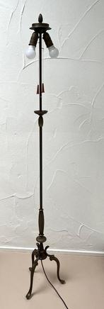 BRONZEN ARMATUUR STAANDE LAMP, Huis en Inrichting, Lampen | Vloerlampen, Ophalen, Gebruikt, Vintage, Metaal