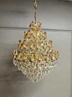 Kroonluchter Palwa kristal Hollywood regency plafondlamp, Gebruikt, Ophalen of Verzenden, Mid century, Glas