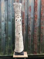 Oud houtsnijwerk paneel Java man uit Indonesie handwerk, Ophalen of Verzenden