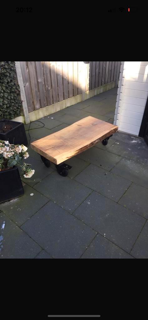 Salontafels boomstam, Huis en Inrichting, Tafels | Salontafels, Zo goed als nieuw, Minder dan 50 cm, Minder dan 50 cm, 100 tot 150 cm