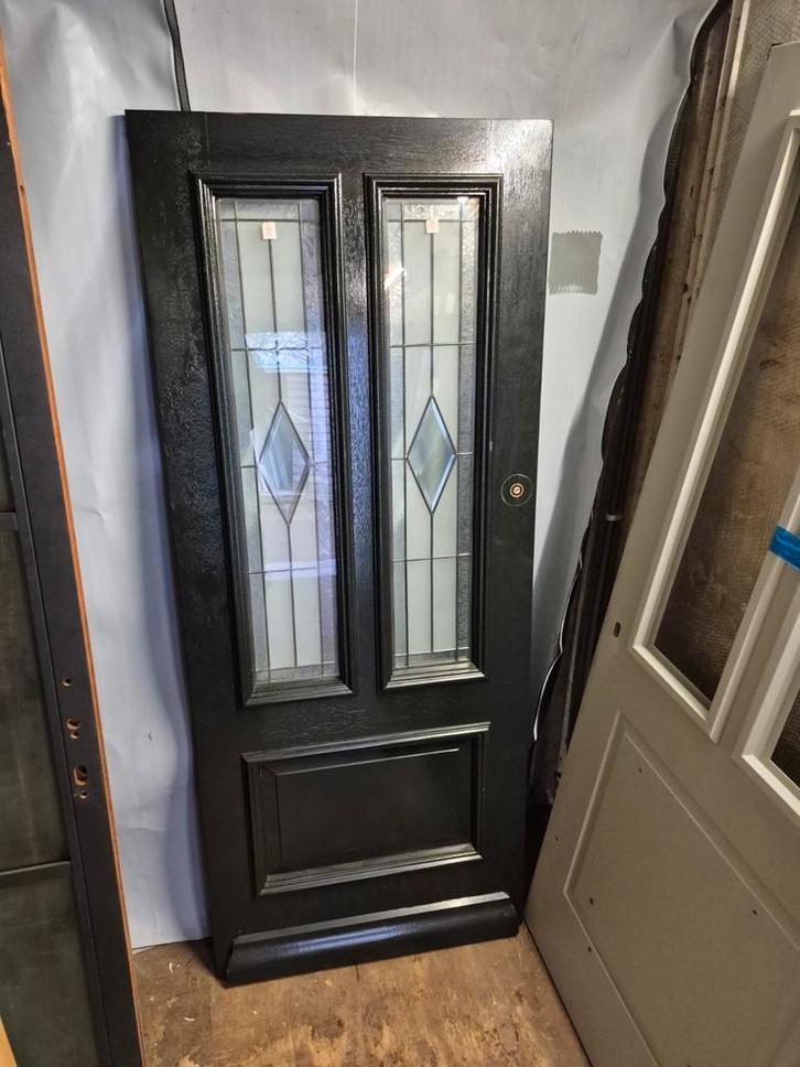 83x201,5cm showmodel voordeur buitendeur glas in lood JH9, Doe-het-zelf en Verbouw, Deuren en Horren, Zo goed als nieuw, Buitendeur