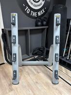 Barbell rack/rek van Technogym voor 4 stangen, nettte staat., Gebruikt, Ophalen of Verzenden, X, Fitnessbank