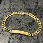 18 karaat gouden armband naam graveren schakel, Ophalen of Verzenden, Nieuw, Goud
