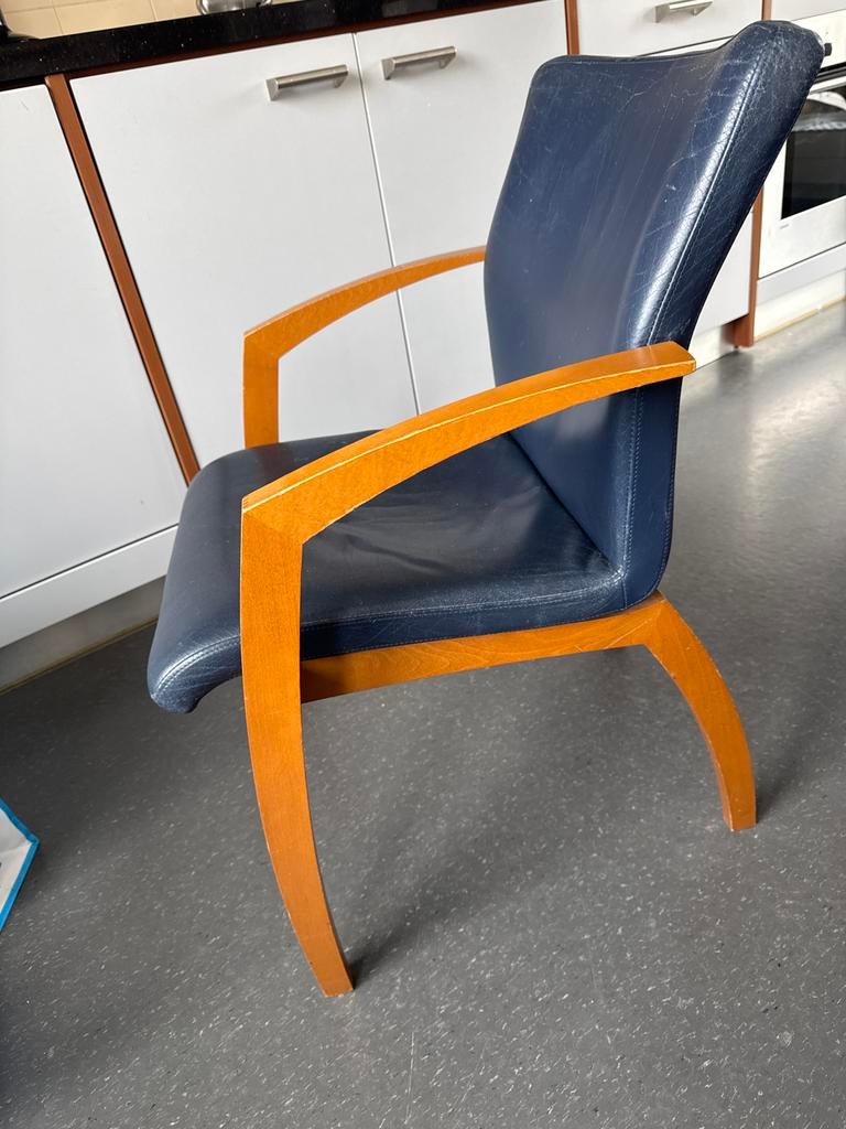 Leolux Camarilla Stoelen - Set van 3, Huis en Inrichting, Stoelen, Ophalen, Gebruikt, Drie, Blauw