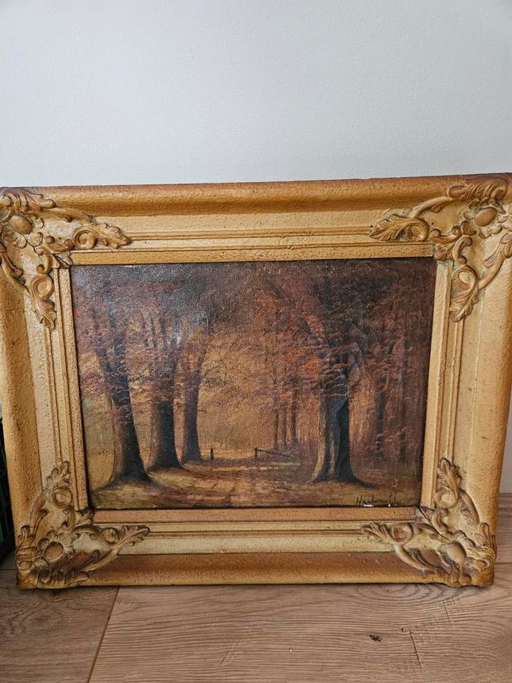 Oud schilderij: Bomenlaan, Antiek en Kunst, Kunst | Schilderijen | Klassiek, Ophalen