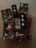 Kerstballen en -versiering rood met zilver, Ophalen, Zo goed als nieuw