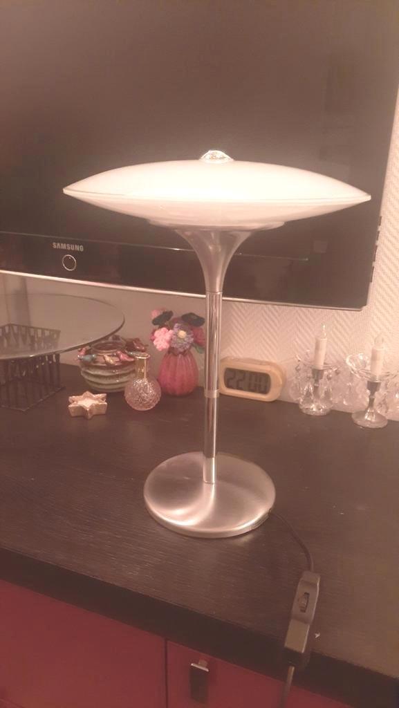 Zware rvs tafellamp Bankamp leuchten,lees de beschrijving, Huis en Inrichting, Lampen | Tafellampen, Zo goed als nieuw, Minder dan 50 cm