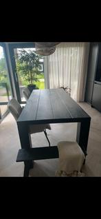Zwarte eikenhouten eettafel, Huis en Inrichting, Tafels | Eettafels, Ophalen, Eikenhout, 200 cm of meer, 50 tot 100 cm